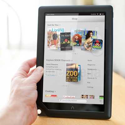 NOOK® HD⁺ - Light, thin and easy to carry, this Nook features a stunning Full HD 1920x1280 display, fast 1.5Ghz dual-core processor, built-in Wi-Fi and extra long battery life for up to 10 hours of reading.  Includes USB cable, Quick Start Guide, power adaptor and installed rechargeable battery.